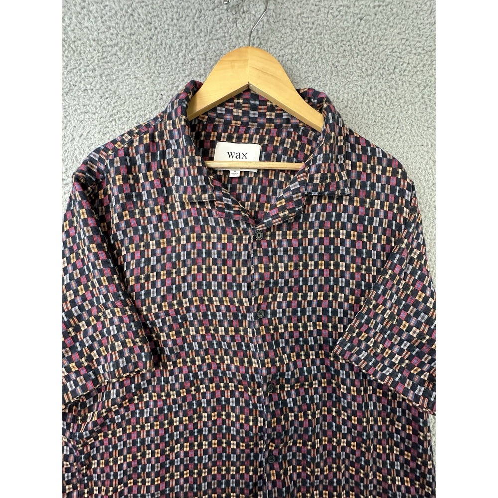 WAX LONDON Mens XL Multicolor Didcot Short Sleeve Cotton Shirt